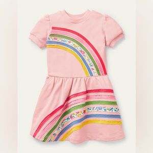 Mini Boden Rainbow Sweatshirt Dress